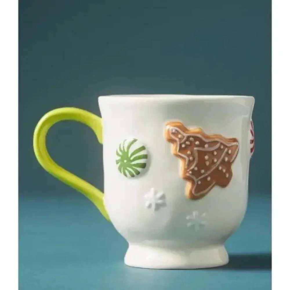 NWT Anthropologie Holifaye Stoneware Mug Christmas